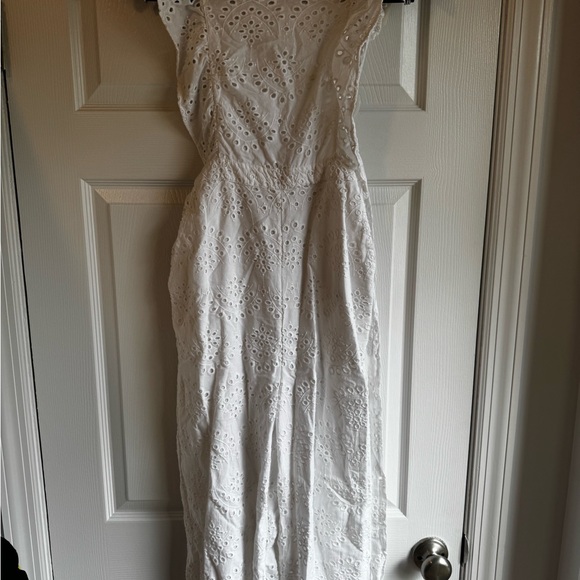 New topshop white embroidered ruffle jumpsuit - Picture 8 of 9